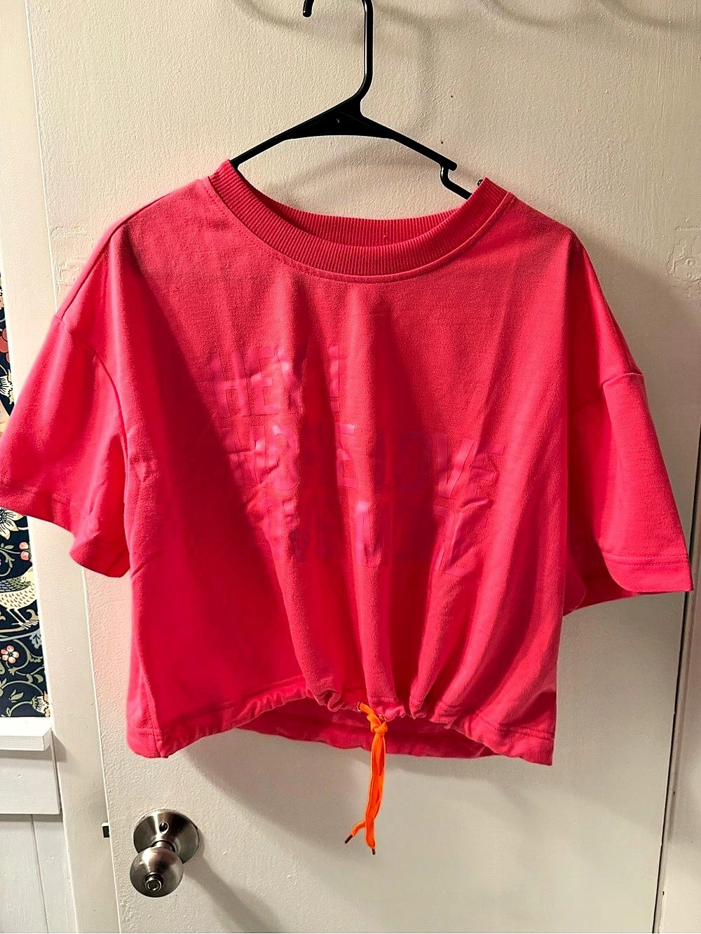 Pink Graphic Cropped Sweatshirt Size Large